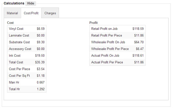 Calc Cost